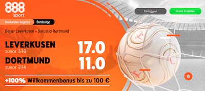 888sport Quotenboost Leverkusen Dortmund