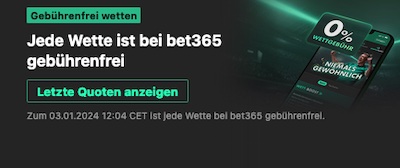 Seit Januar 2024 - keine Wettsteuer mehr bei Bet365