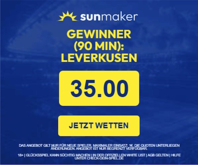 leverkusen gewinnt bei sunmaker das el finale mit verbesserter quote