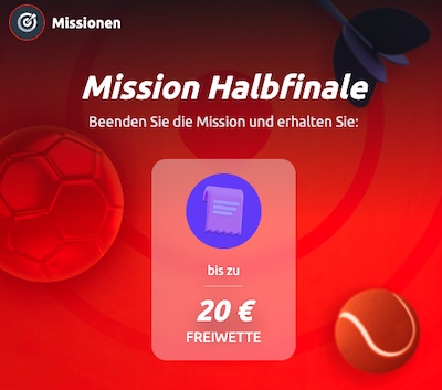 20€ Wette ohne Risiko bei der Betano Mission Halbfinale