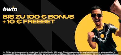 Bwin Bonus bis 100€ + 10€ Freebet