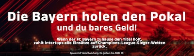 100€ Cashback von Intertops wenn Bayern die Champions League gewinnt!