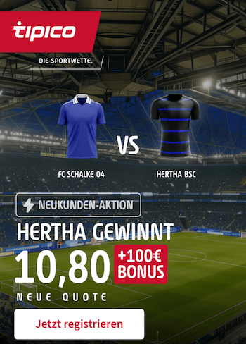 Tipico-Boost auf Hertha Sieg vs. Schalke am 5.10.24