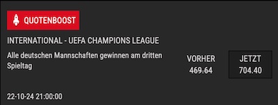 intertops megaquote auf die deutschen teams in der champions league