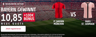 600% Tipico Quotenboost zum Duell Bayern München vs. Paris Saint Germain