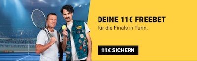 11€ Freebet ohne Einzahlung von Interwetten zu den ATP Finals in Turin!