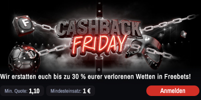 Im Zuge der Winamax Black Week wartet der Cashback Friday: Bei verlorenen Wetten bekommst du Freebets. 