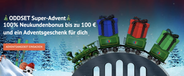 Zusätzlich zum Neukundenbonus bietet Oddset ein Adventsangebot