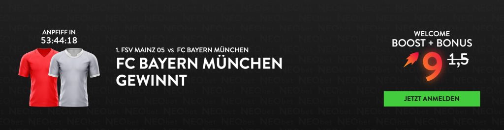 Quotenpromo bei Neo.bet: Siegt Bayern in Mainz, wartet Quote 9.0