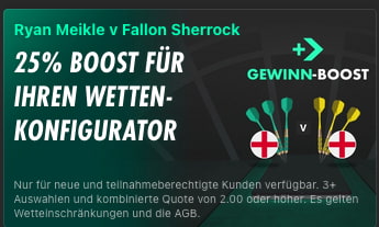 Booste deinen Gewinn bei der Darts WM mit einem speziellen Angebot zum Bet365 Wetten Konfigurator.