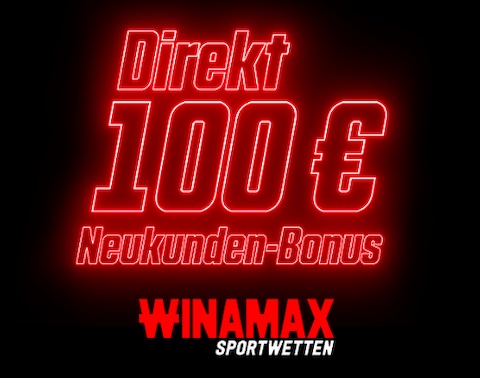 100% bis 100€ in Freiwetten beim Winamax Bonus