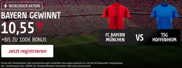 Saftiger 850% Boost von Tipico zu Bayern vs. Hoffenheim!