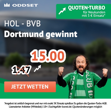 Sicher dir die Quote 15.0 auf Dortmund besiegt Kiel bei ODDSET!