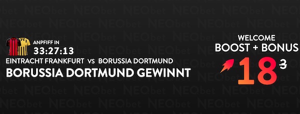 NEO.bet steigert die Frankfurt - Dortmund Quoten um das 6-fache!