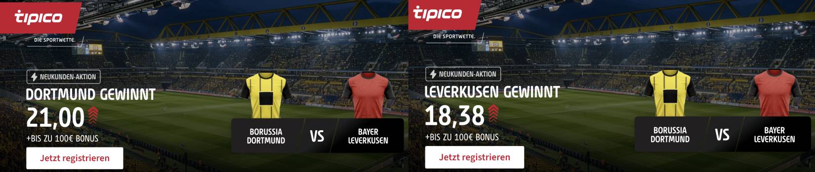 Tipico Quotenboost zu Dortmund vs. Leverkusen