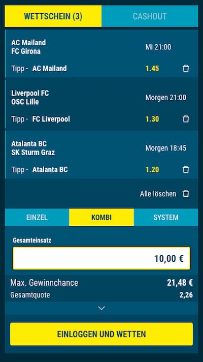 Wetttipp fürs Freispielen des Sportwetten de Bonus