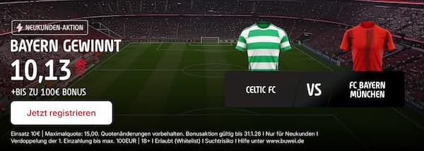 Tipico erhöht die Celtic Bayern Quoten zum CL Playoff um 650%!