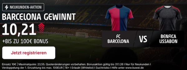 685% Quotenboost von Tipico für deine Barcelona Benfica Wetten!