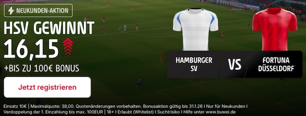 850% Boost von Tipico für HSV Fortuna Düsseldorf Wetten!