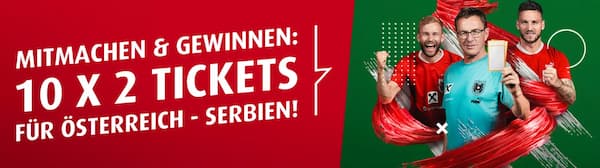 Nimm teil am tipp3 Gewinnspiel und sichere dir die Chance auf Tickets für Österreich-Serbien