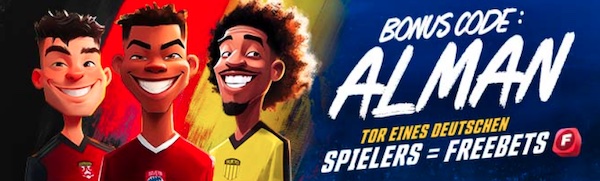 Bis zu 50€ in Freiwetten warten bei der Winamax Alman Promo!